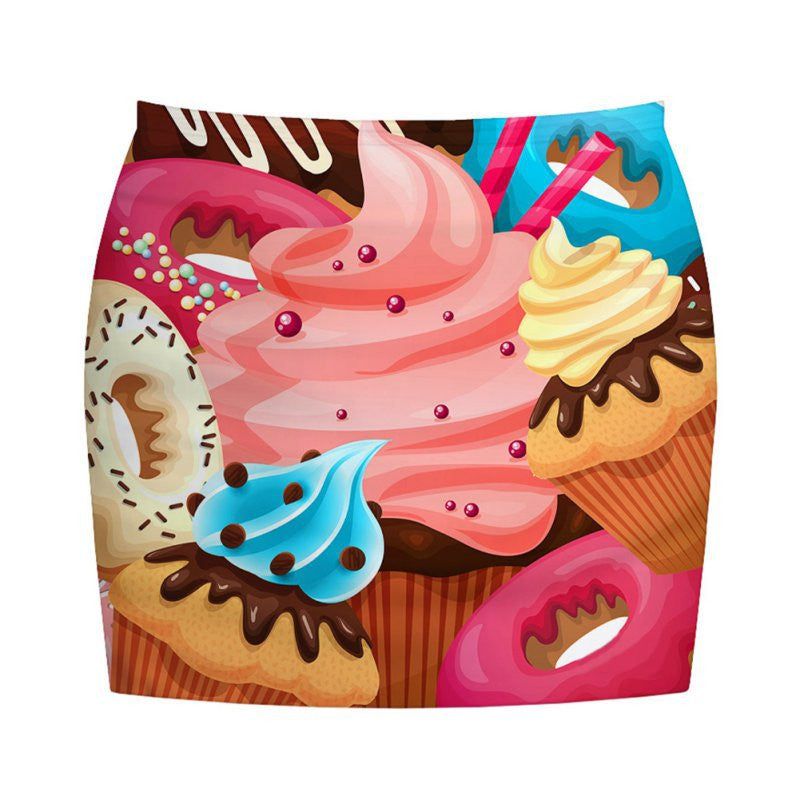 Women 3D Printed 18 Patterns Tight Bodycon Mini Skirts Stretch Short Pencil Skirt Womens 1PY ILML