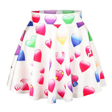 Women 3D Printed Short Mini High Waist Skirt Flared Pleated Skirts Womens 18 Colors 1PY ILML