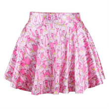 Women 3D Printed Short Mini High Waist Skirt Flared Pleated Skirts Womens 18 Colors 1PY ILML