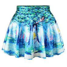 Women 3D Printed Short Mini High Waist Skirt Flared Pleated Skirts Womens 18 Colors 1PY ILML