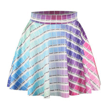 Women 3D Printed Short Mini High Waist Skirt Flared Pleated Skirts Womens 18 Colors 1PY ILML
