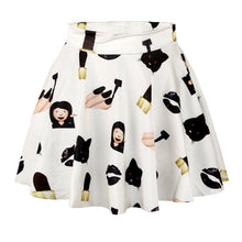 Women 3D Printed Short Mini High Waist Skirt Flared Pleated Skirts Womens 18 Colors 1PY ILML
