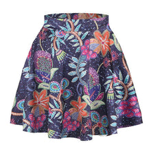 Women 3D Printed Short Mini High Waist Skirt Flared Pleated Skirts Womens 18 Colors 1PY ILML