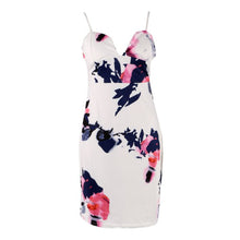 Women Bandage Bodycon Sleeveless Deep V Neck Dresses Floral Print Chinese Style Sexy Evening Party Dress LE3 ILML