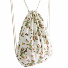 Women backpack Canvas Butterfly Printing Drawstring Backpack For Girl Student School backpacks ILML