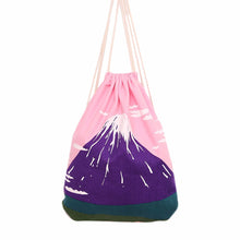 Women backpack Mount Fuji Printing Drawstring Backpack For Girl Student School Canvas backpacks girls ILML