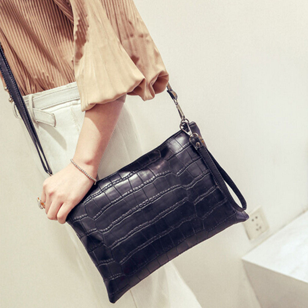luxury Wild Women's hbags Zipper Crocodile PU Leather Cross Body Clutch Shoulder Messenger Bag  ILML