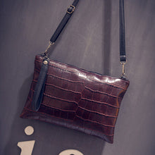 luxury Wild Women's hbags Zipper Crocodile PU Leather Cross Body Clutch Shoulder Messenger Bag  ILML